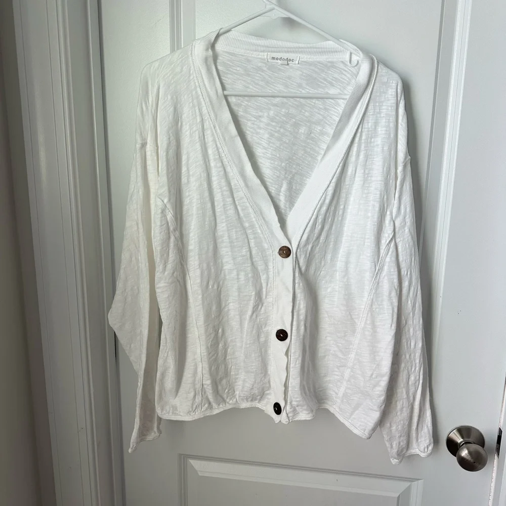 Mododoc Women's Cardigan Cotton Sweater - Picture 1 of 4